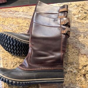 Sorel women's Brown and Black Tall
 Leather Boots